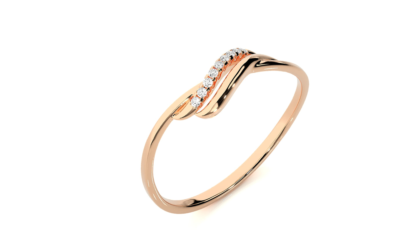 Wave Elegance Diamond Ring